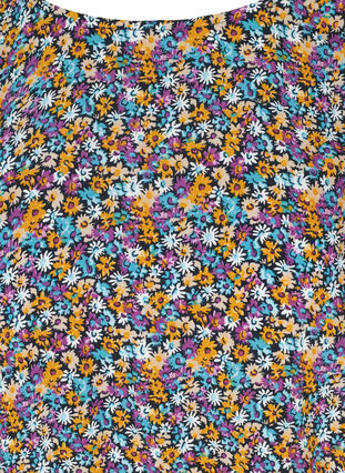 Viskosebluse i blomstrete mønster med smock, Ditsy AOP, Packshot image number 2
