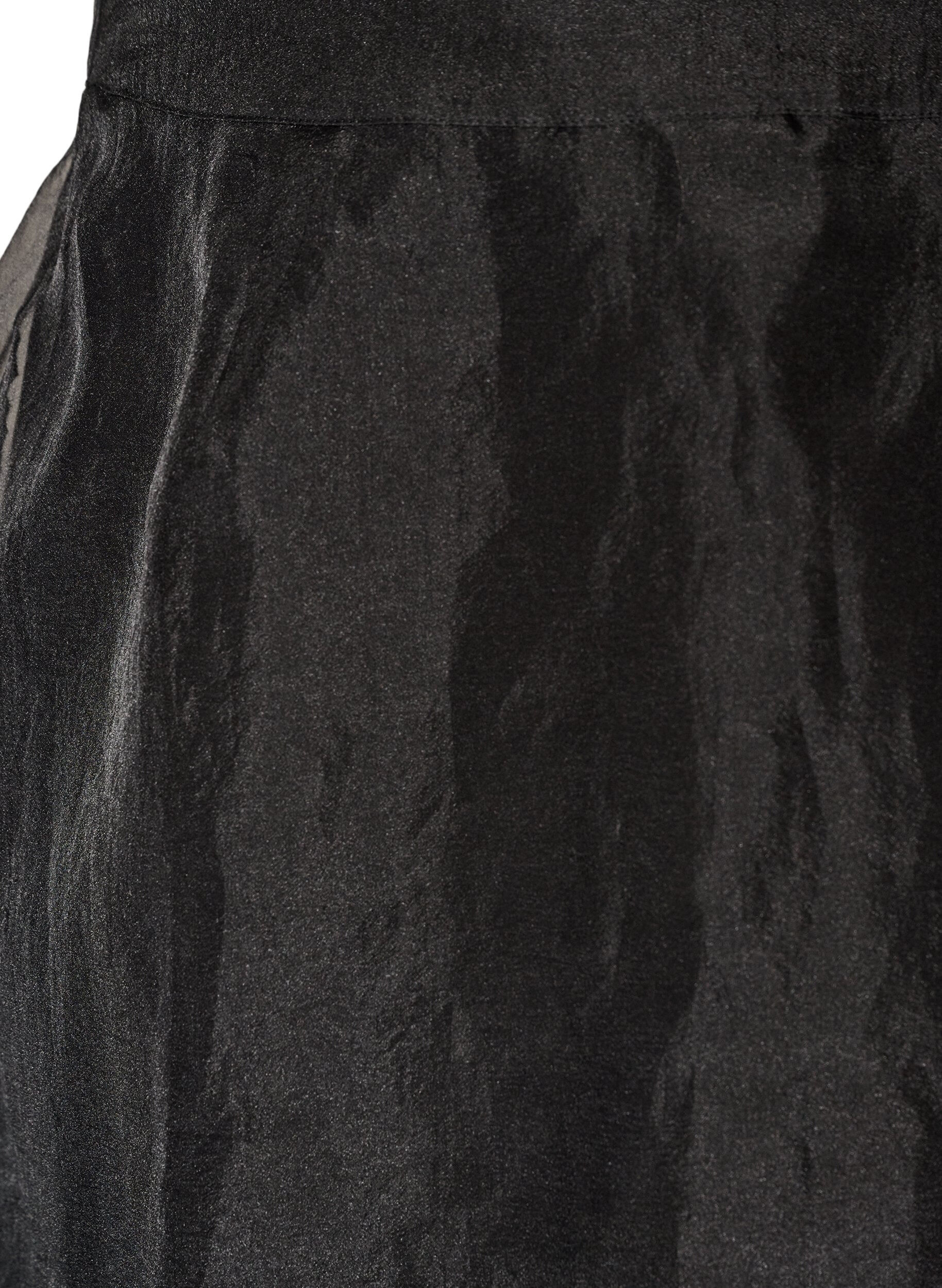 ZizziLangt skj&oslash;rt med organza-utseende, Svart, Packshot image number 2