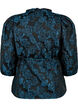 Jacquard-omslagsbluse og 3/4-ermer, Black Blue, Packshot image number 1