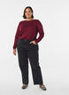 Langermet bluse i ull og viskose, M&oslash;rk Bordeaux, Model image number 1