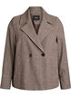 Kort blazer med dobbeltradede knapper, Brun, Packshot image number 0