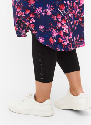 3/4-leggings med knapper, Black, Model image number 2