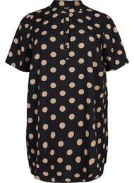 FLASH - Blomstrete tunika med korte ermer, Black Brown Dot