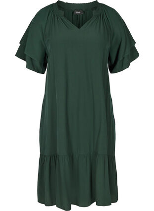 Kortermet kjole med A-form og lommer, Scarab, Packshot image number 0