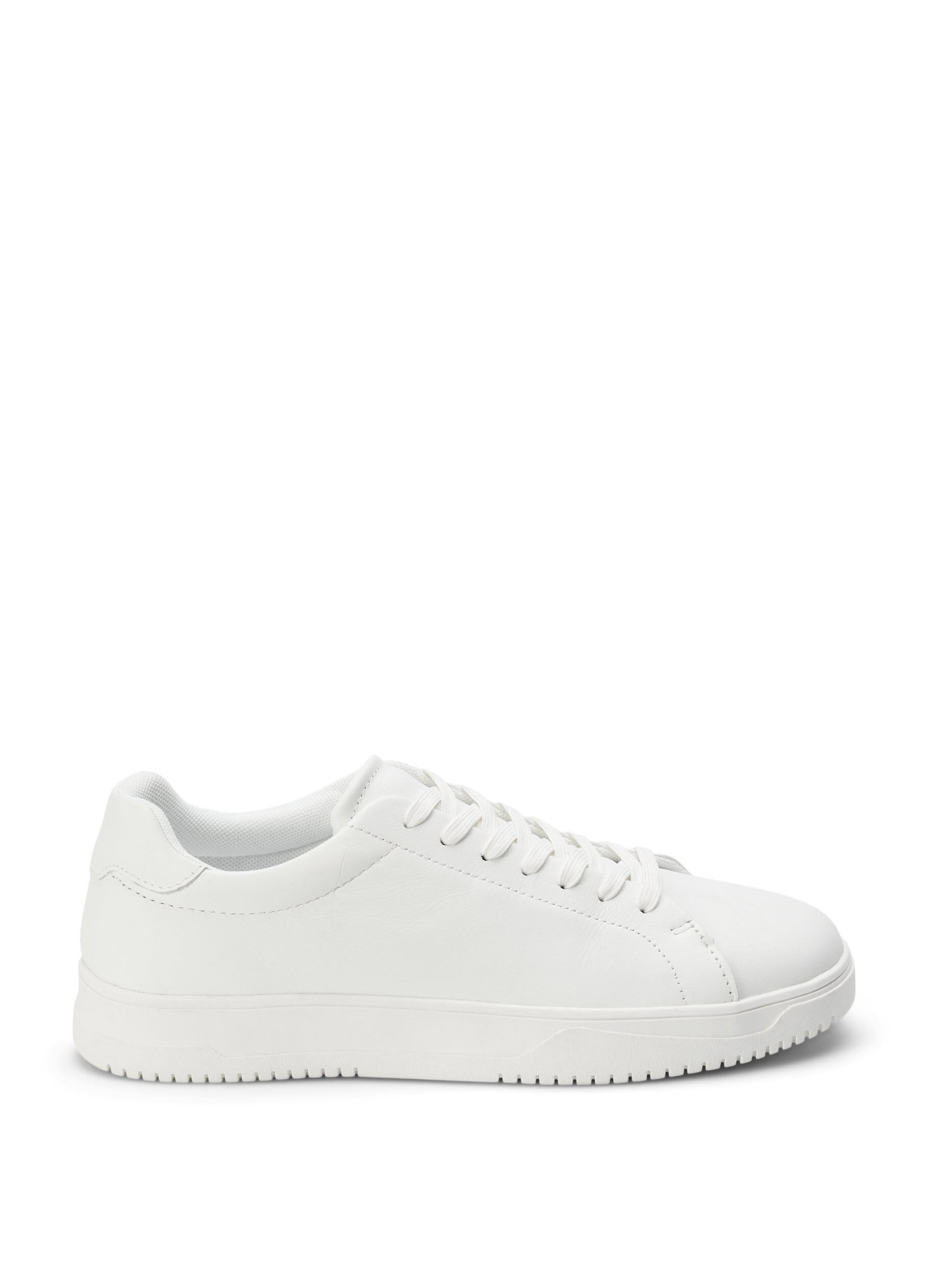Zizzi Wide fit sneakers i skinn, White, Packshot image number 0