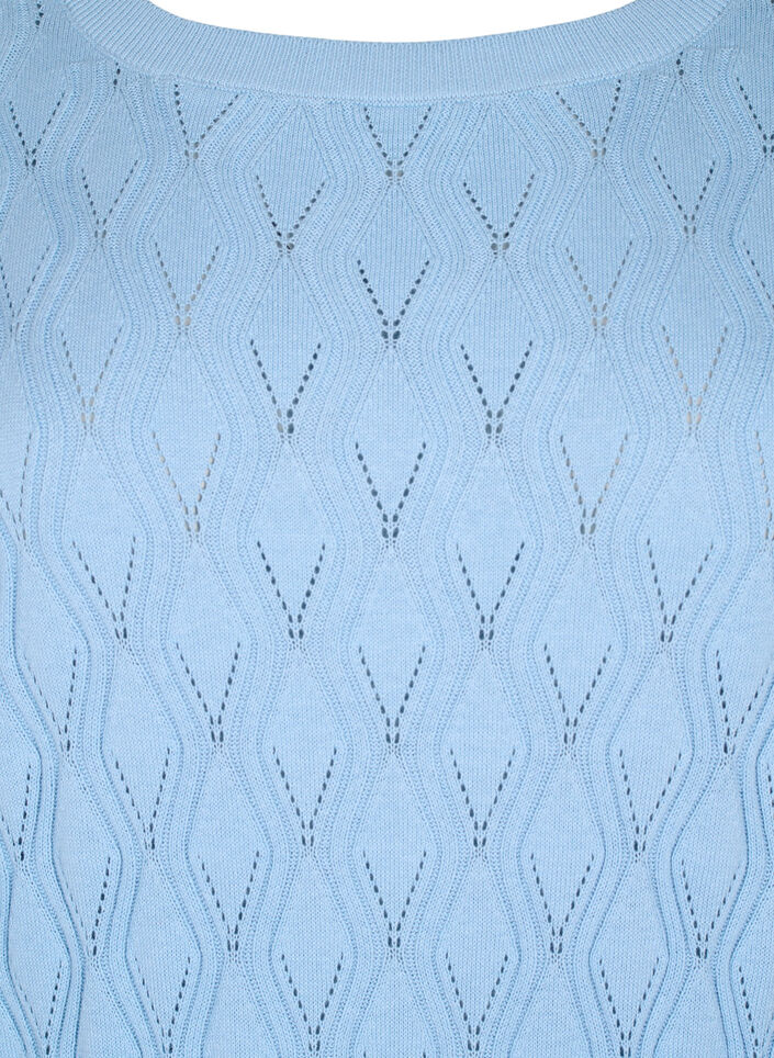 Genser med hullmønster og båthals	, Blue Bell, Packshot image number 2