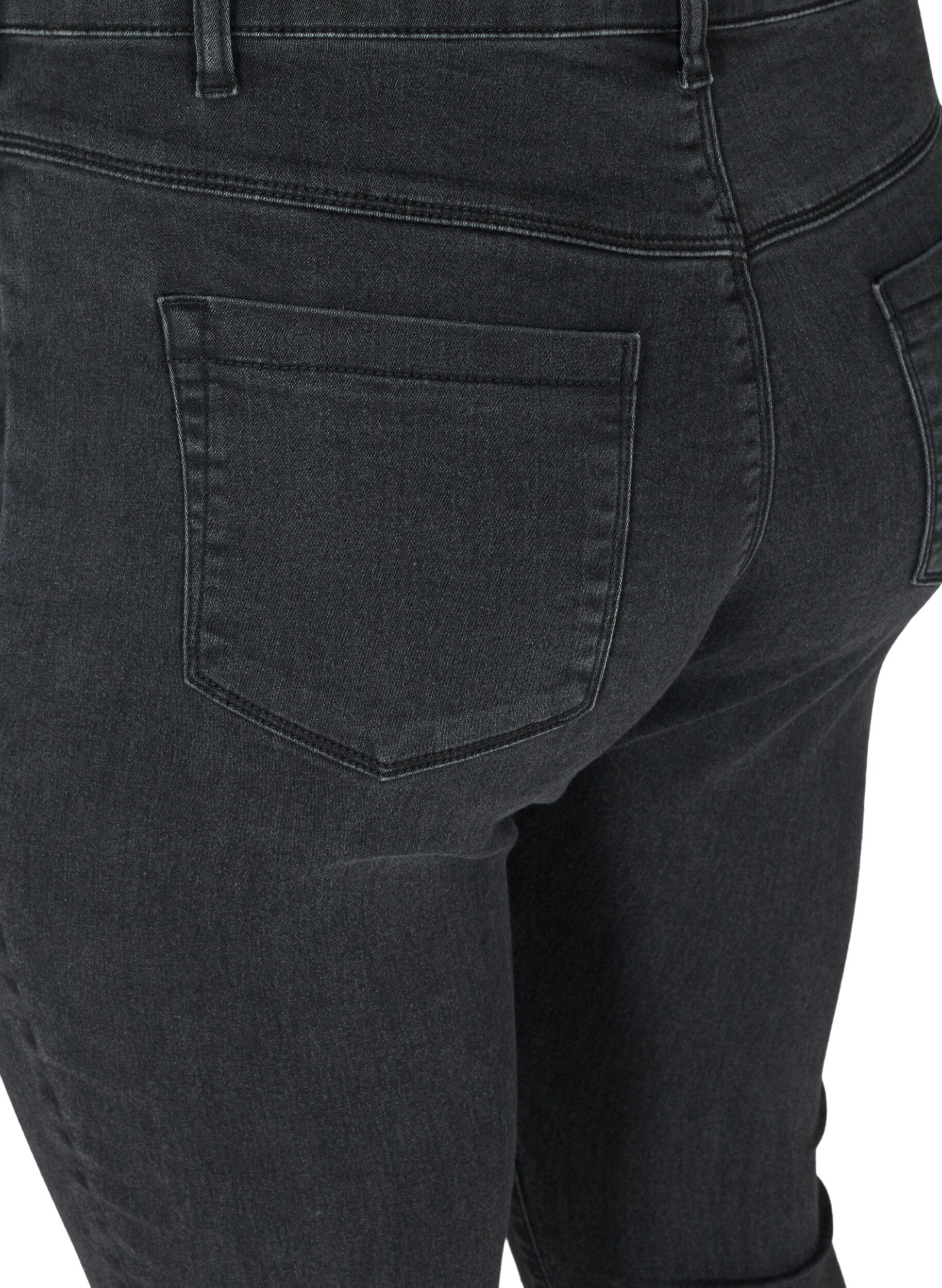 Zizzi Jeggings i bomullsmiks, Grey Denim, Packshot image number 3