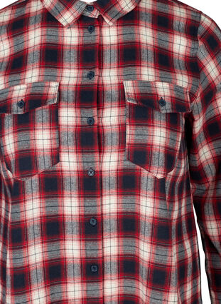 Rutete skjorte med brystlommer, Red checked, Packshot image number 2