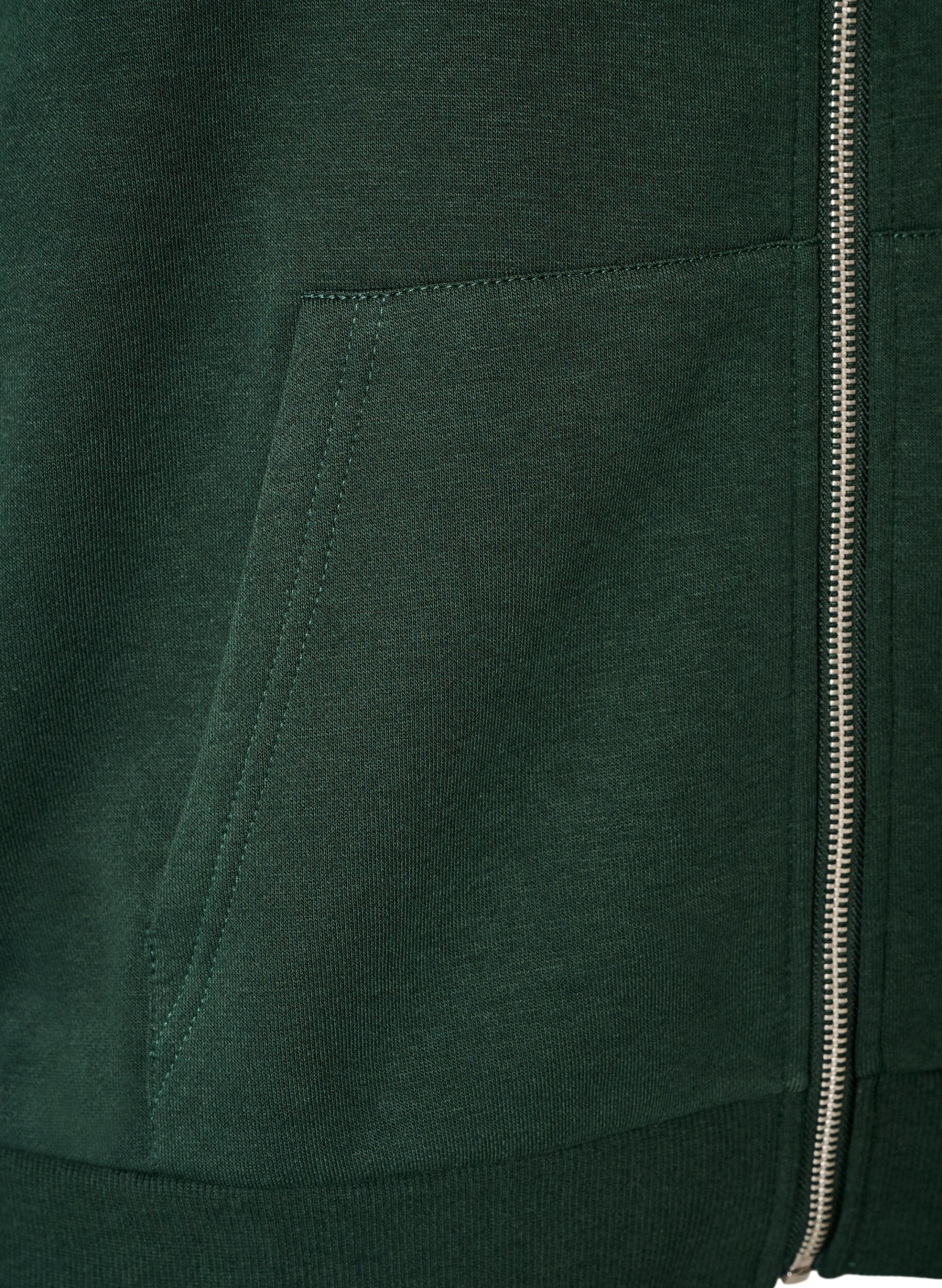 ZizziHettegenser med glidel&aring;s og lommer, Gr&oslash;nn, Packshot image number 3