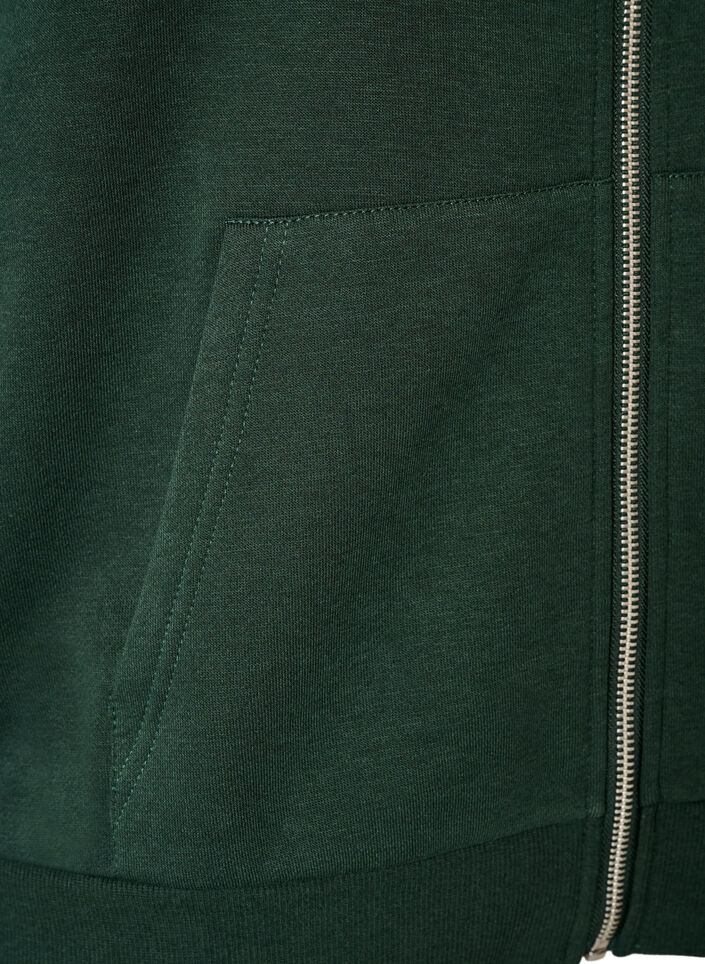Hettegenser med glidel&aring;s og lommer, Gr&oslash;nn, Packshot image number 3