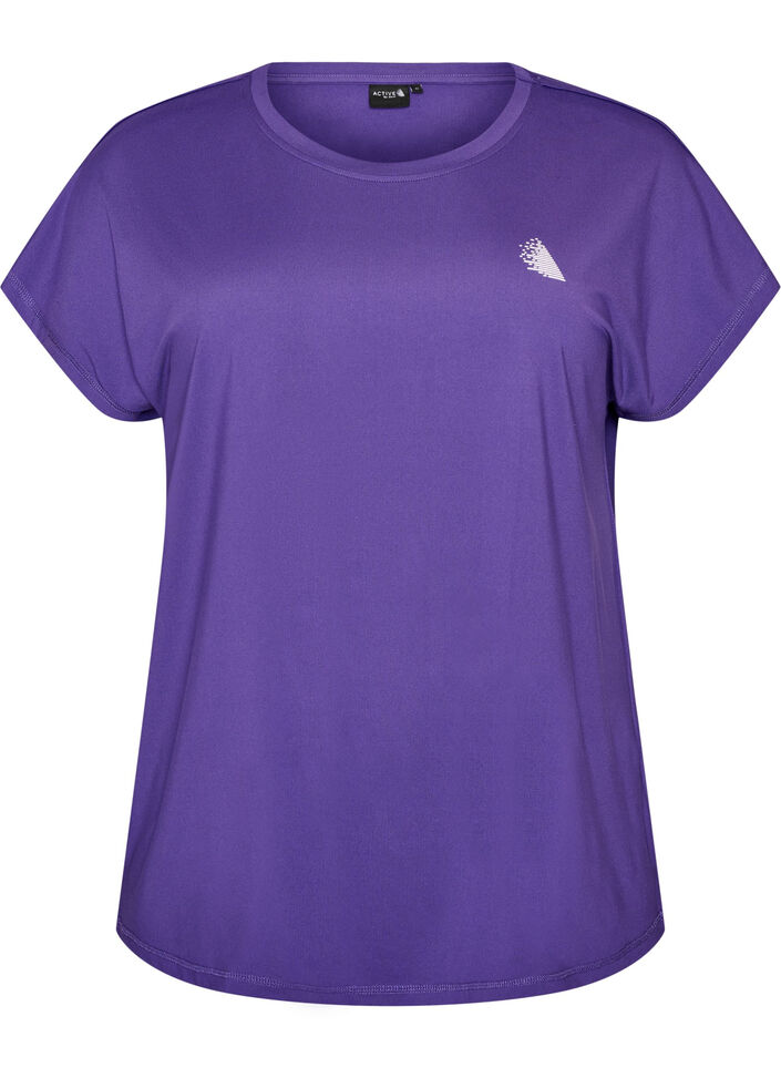 Ensfarget trenings-T-skjorte, Lilla, Packshot image number 0