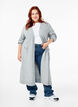 Lang strikket cardigan med lommer, Light Grey Melange, Model image number 0
