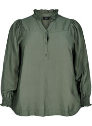 Bluse med volangkrage, Thyme