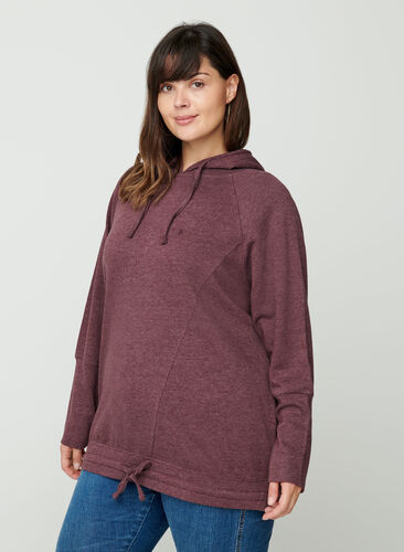Sweatshirt med justerbar bunn, Fudge Mel. , Model image number 0