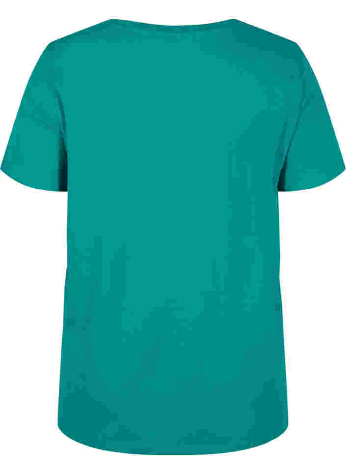 Kortermet T-skjorte i bomull med mønster, Parasailing Flock, Packshot image number 1