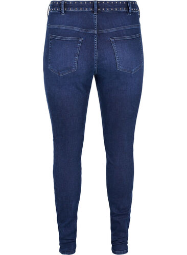 Super slim Amy jeans med nagler, Dark blue, Packshot image number 1