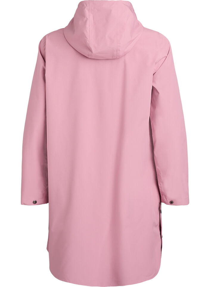 Regnjakke med lommer og hette, Rosa, Packshot