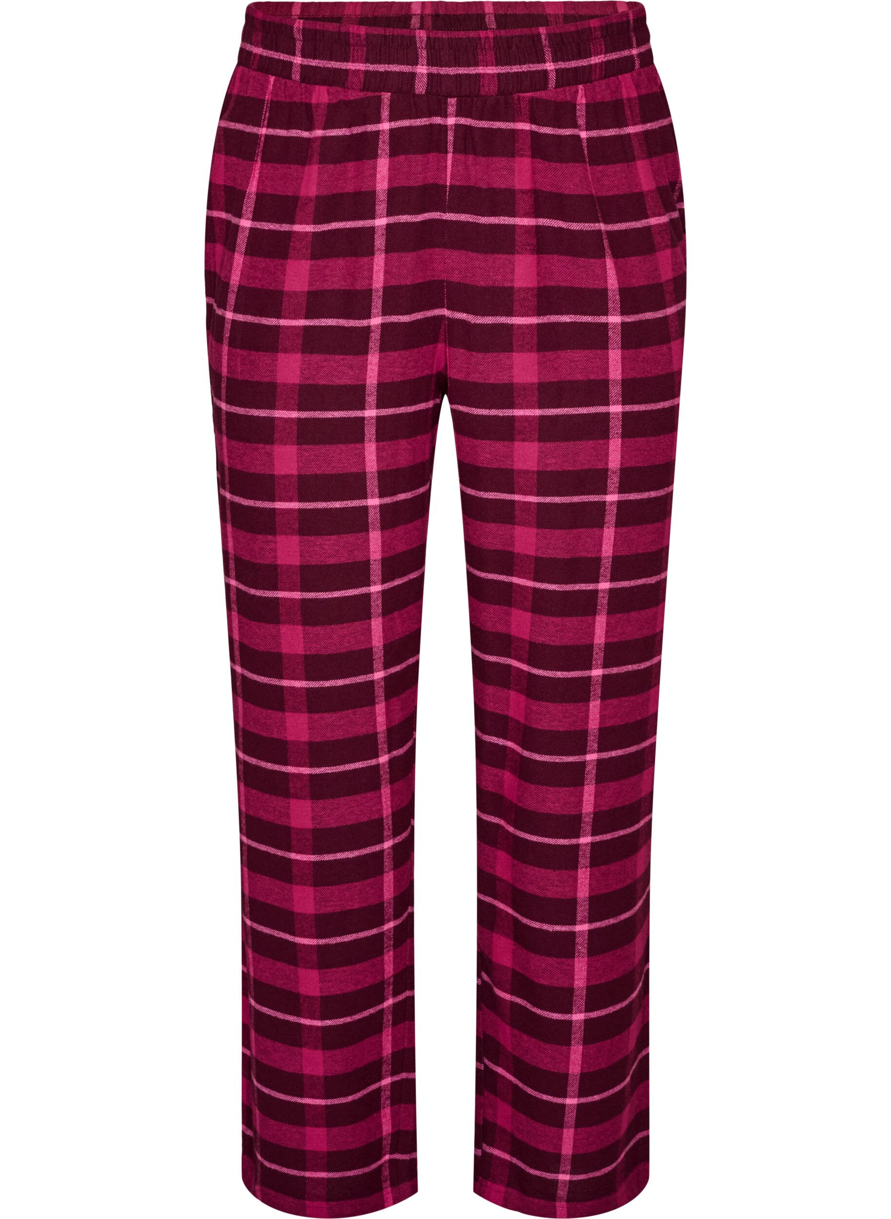 Rutete bomulls pyjamasbukser