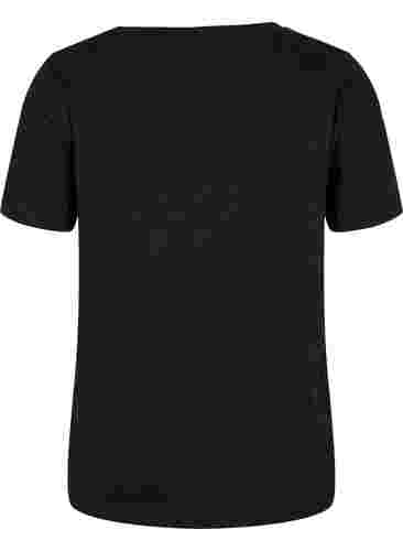T-skjorte til trening med trykk, Black w. RoseGoldF., Packshot image number 1
