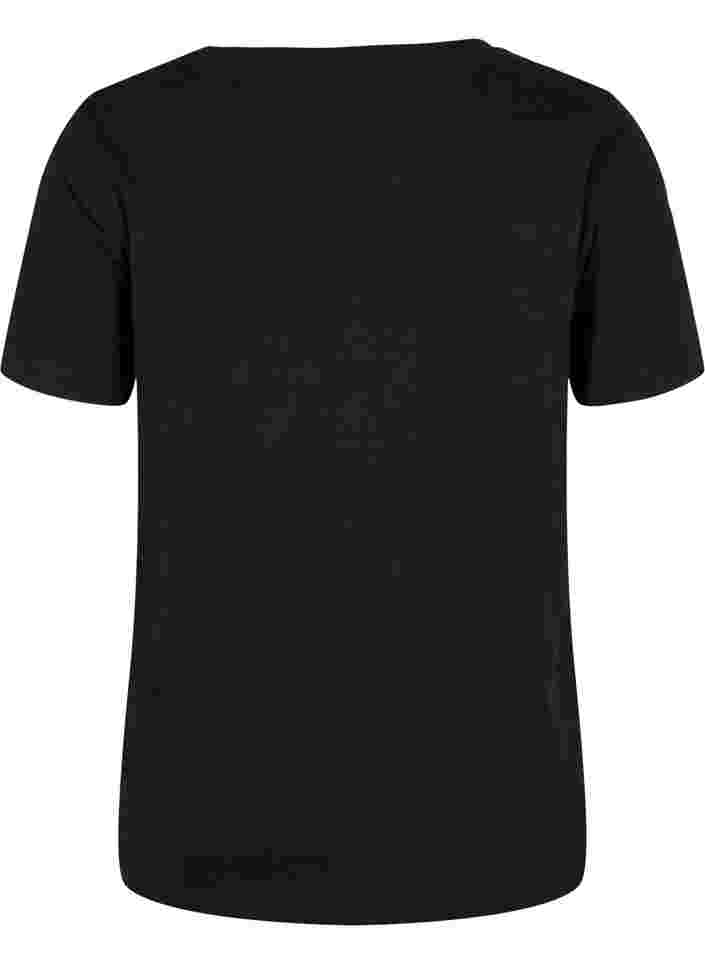 T-skjorte til trening med trykk, Black w. RoseGoldF., Packshot image number 1