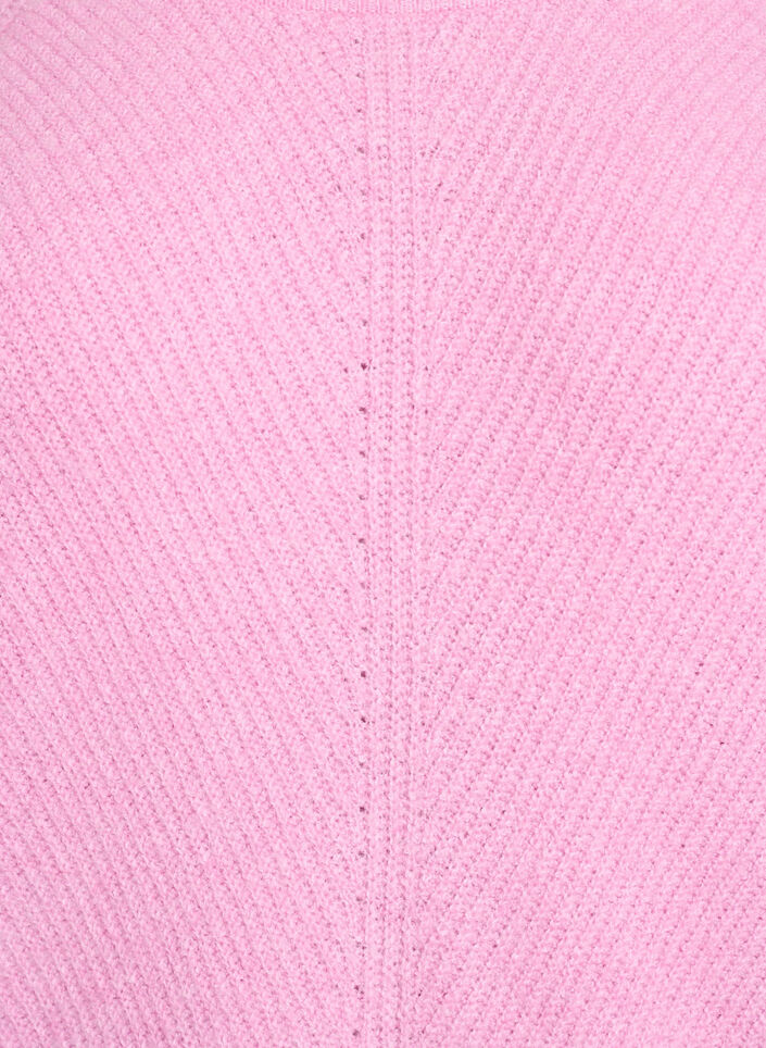 Strikkegenser med diagonalt m&oslash;nster og raglanermer, Rosa, Packshot image number 2