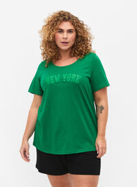 T-skjorte i bomull med tekst, Jolly Green W. New, Model