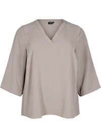 FLASH - Bluse med 3/4 ermer, Beige FLASH - Bluse med 3/4 ermer