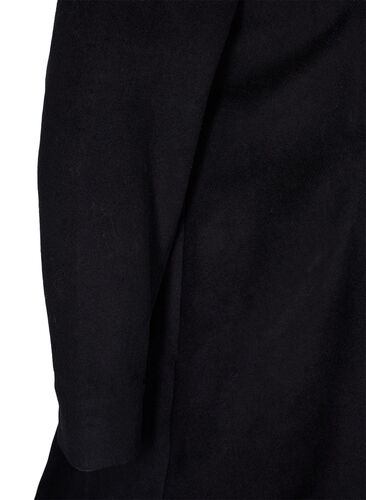 Jakke med ull og hette, Black Solid, Packshot image number 3