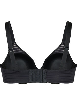 Zizzi Formstøpt BH med stripete netting, Black, Packshot image number 1