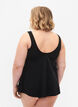 Ensfarget tankini med snøredetaljer, Black, Model image number 1