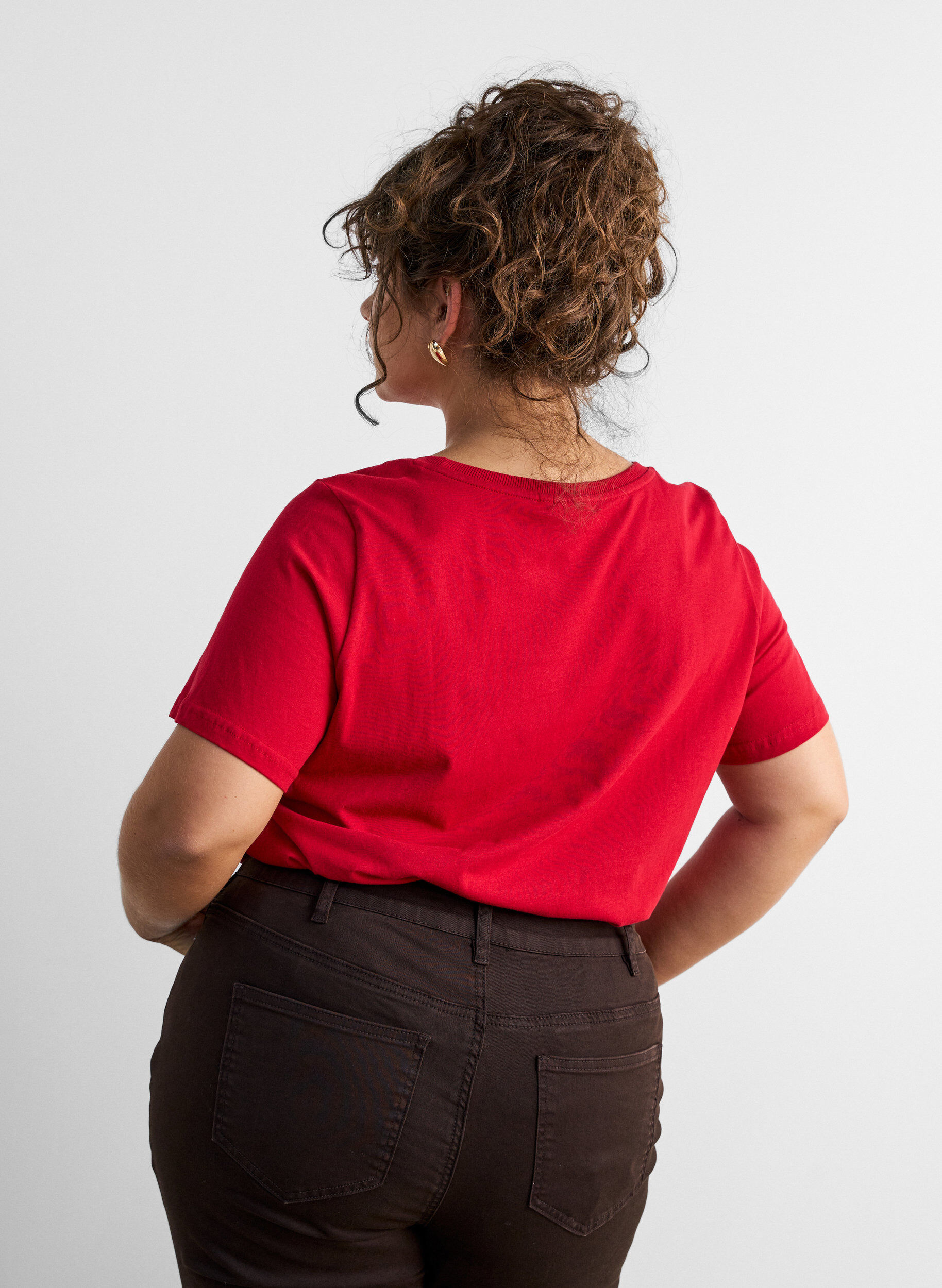 ZizziJule-T-skjorte i &oslash;kologisk bomull, R&oslash;d, Model image number 2