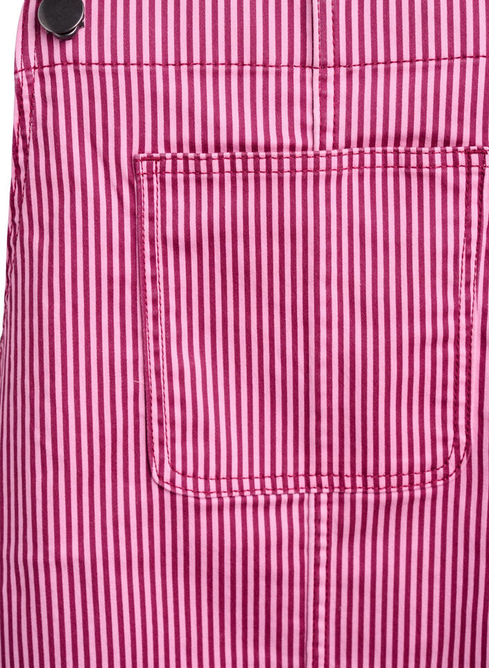 Kort stripete snekkerkjole, Red Stripe, Packshot image number 2