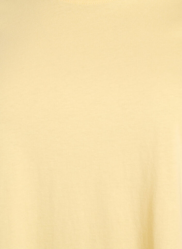 Basic T-skjorte i bomull med rund hals, Gul, Packshot image number 2