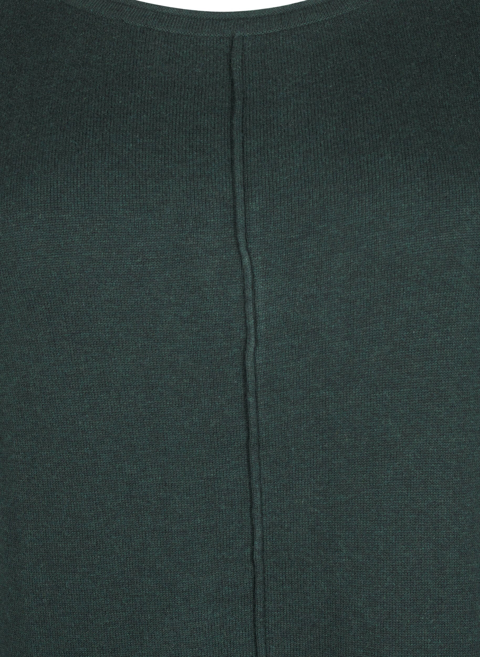 Zizzi Strikket kjole i bomull og viskoseblanding, Gr&oslash;nn, Packshot image number 2