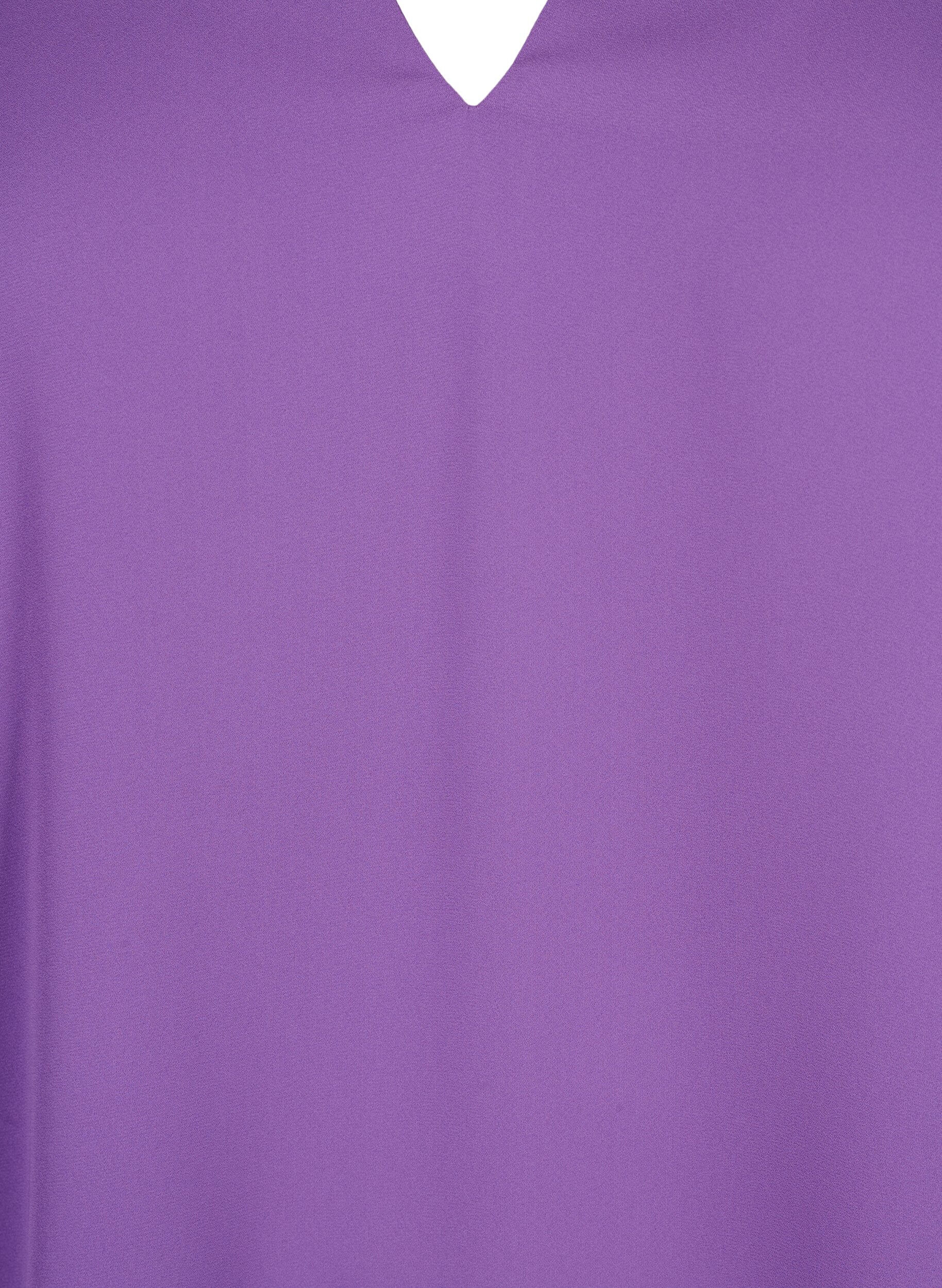 Zizzi Bluse med lange ermer og rynker p&aring; ryggen, Pansy, Packshot image number 2