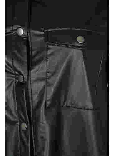 Imitert skinnskjorte, Black, Packshot image number 3