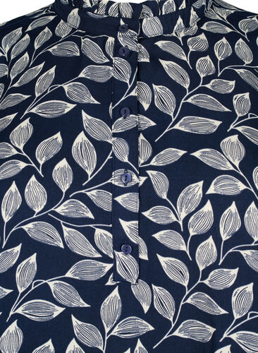 Tunika med vaffelsøm, Navy Leaf, Packshot image number 2