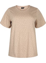 T-skjorte i økologisk bomull med prikker	, Natural Dot
