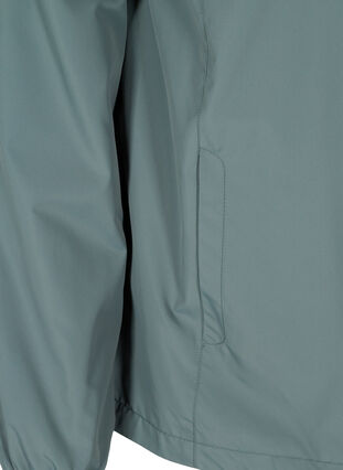 Kort jakke med glidelås og hette, Balsam Green, Packshot image number 3