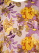 Smockbluse med blomstertrykk, Purple Flower, Packshot image number 2