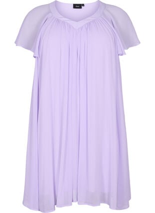 Løs kjole med korte ermer, Purple Heather, Packshot image number 0