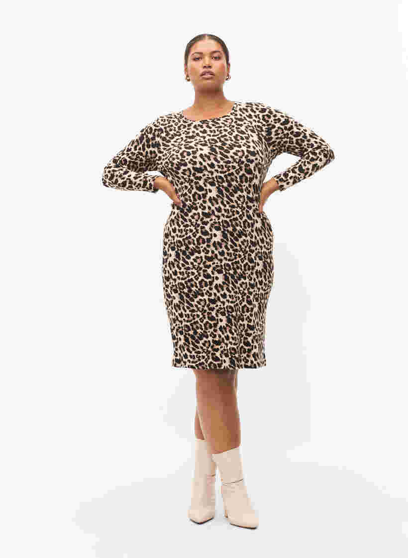 Langermet kjole i leopardmønster, Leo, Model image number 3