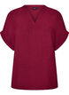 L&oslash;s bluse med korte ermer, R&oslash;d, Packshot image number 0