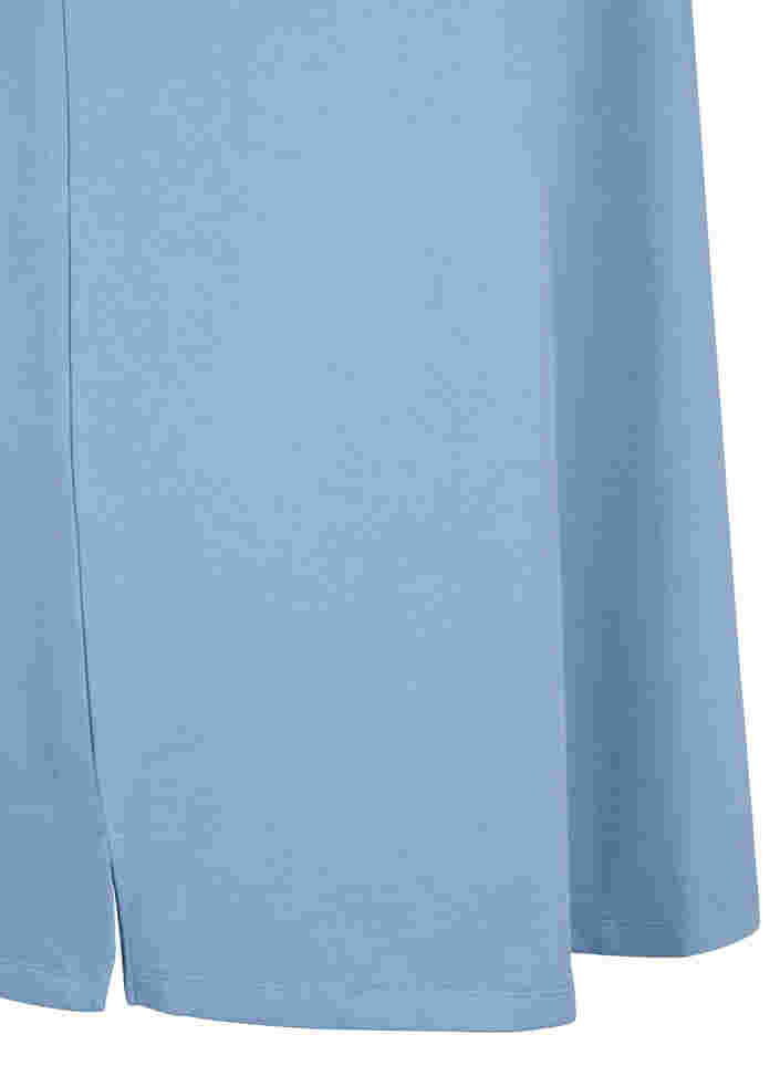 Kjole med korte ermer og splitt, Faded Denim, Packshot image number 3