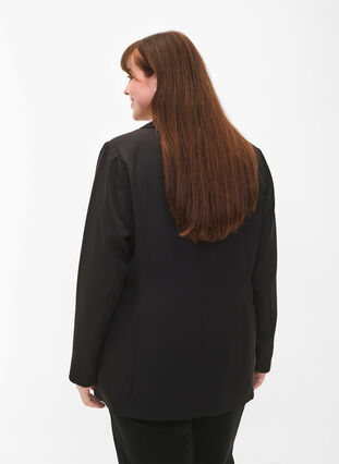 Zizzi FLASH - Enkel blazer med knapp, Svart, Model image number 2