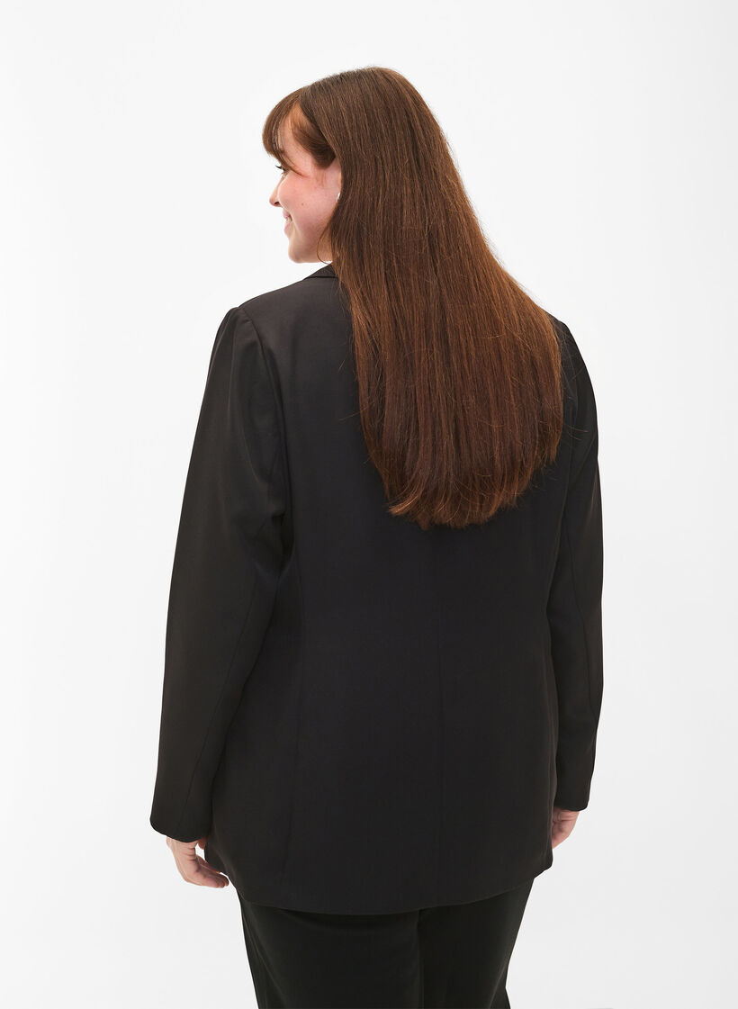 FLASH - Enkel blazer med knapp, Svart, Model image number 2