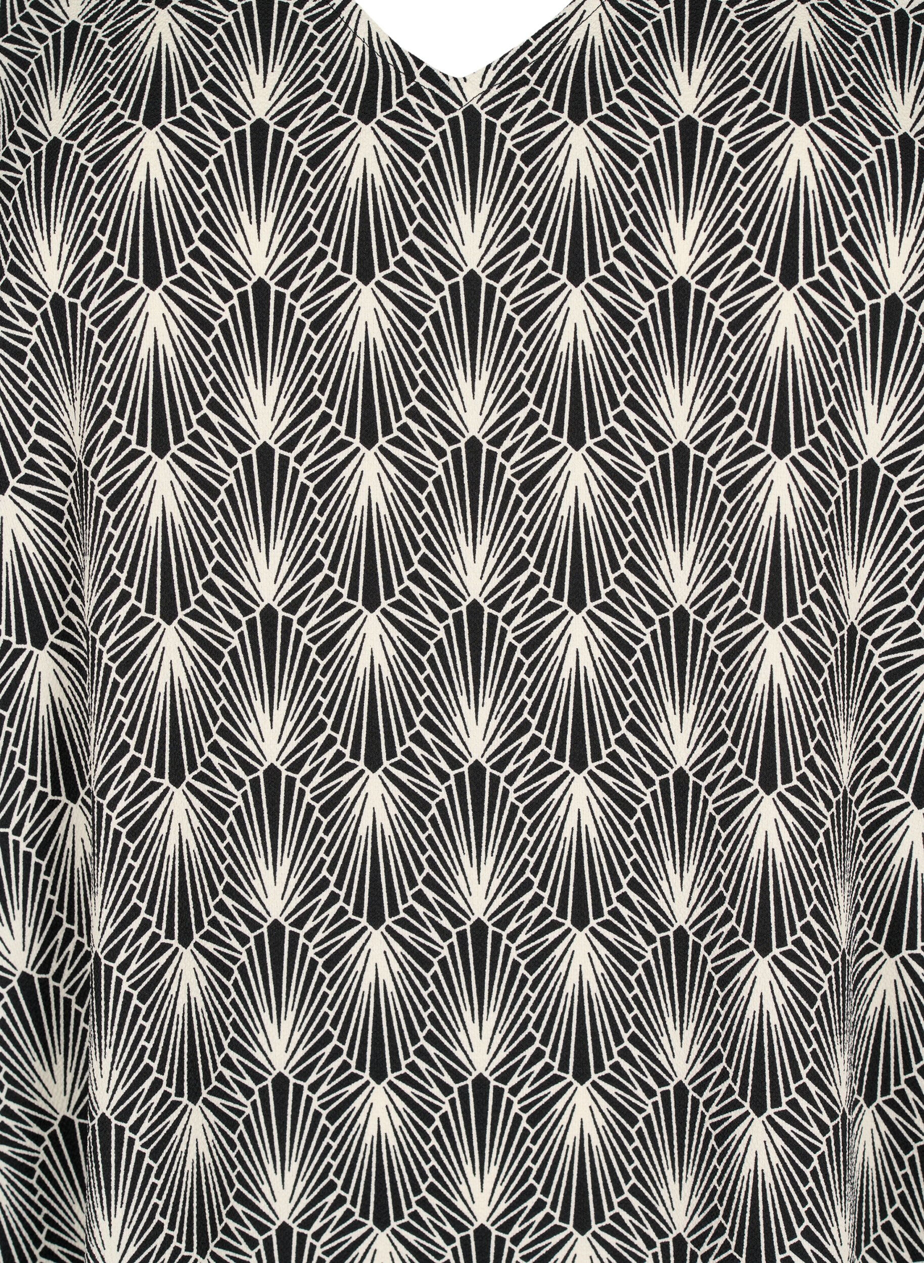 Zizzi Kjole med V-hals og trykk, Birch Graphic AOP, Packshot image number 2