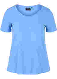 Ensfarget basis T-skjorte i bomull, Ultramarine