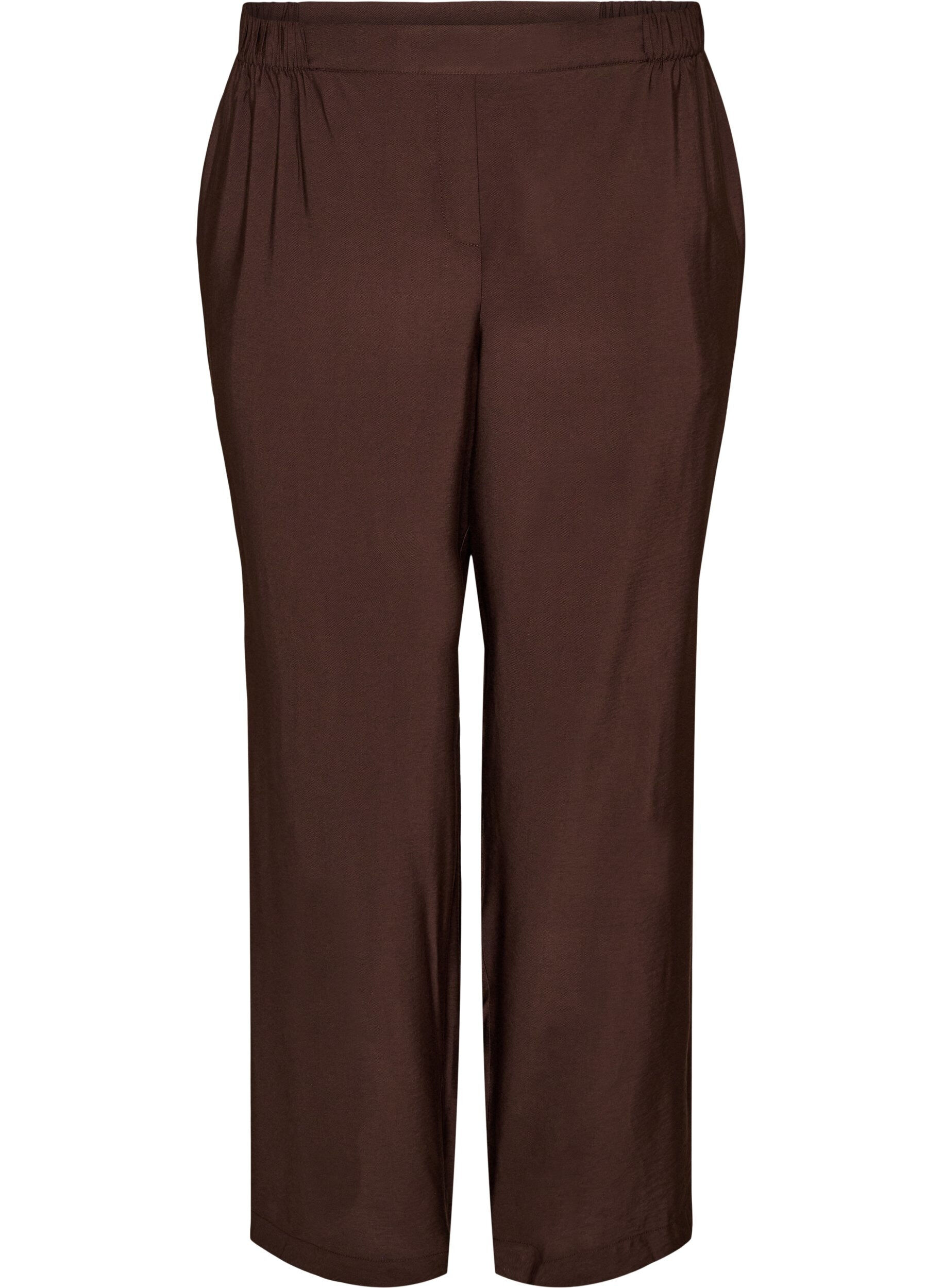 Viscose trousers with an elasticated waist and straight legs