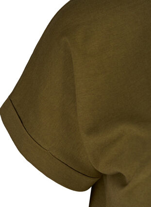 T-skjorte i bomullsmiks, Dark Olive Mel., Packshot image number 2